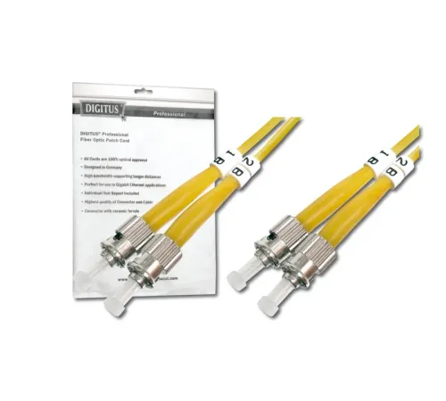 Digitus ST-ST Fiber Optik Patch Kablo, 3 metre, Singlemode, Duplex, 09/125