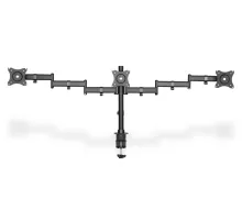 Digitus Üç Ekran Taşıyabilen Askı Aparatı, 15 - 27 inç TFT Ekran, Yukarı Aşağı Hareket 45 Derece, Dönüş Açısı 360 Derece, Maksimum Yük Kapasitesi 3 x 8kg, VESA 100 x 100mm<br>
Triple Monitor Desk clamp mount, black 90ø Swivel,45ø Tilt,rotate 360ø,15