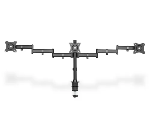Digitus Üç Ekran Taşıyabilen Askı Aparatı, 15 - 27 inç TFT Ekran, Yukarı Aşağı Hareket 45 Derece, Dönüş Açısı 360 Derece, Maksimum Yük Kapasitesi 3 x 8kg, VESA 100 x 100mm<br>
Triple Monitor Desk clamp mount, black 90ø Swivel,45ø Tilt,rotate 360ø,15