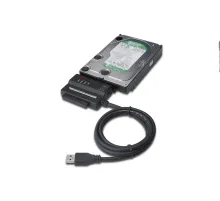 Digitus USB 3.0 <-> IDE ve Serial ATA I (SATA I) Adaptörü, Güç Adaptörlü<br>
Digitus USB 3.0 to SATAII + 3.5" IDE Adapter Cable Power Supply (12V/2A) included