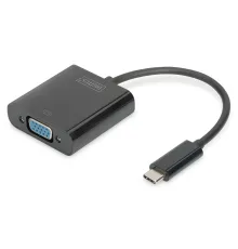 Digitus USB 3.1 (Gen. 1) (USB Tip C) <-> VGA Grafik Adaptörü<br>
Giriş: 1 x USB Tip C erkek (bilgisayar bağlantısı) <br>
Çıkış: 1 x VGA (HD15) dişi (Full HD)<br>
Plastik