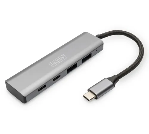 Digitus USB-C 4-Port Hub, 2 x USB-A port 3.1 Gen2, 2 x USB-C port 3.1 Gen2, 5Gbps<br>
Digitus USB-C 4-Port Hub, 2 x USB-A port 3.1 Gen2, 2 x USB-C port 3.1 Gen2, 5Gbps