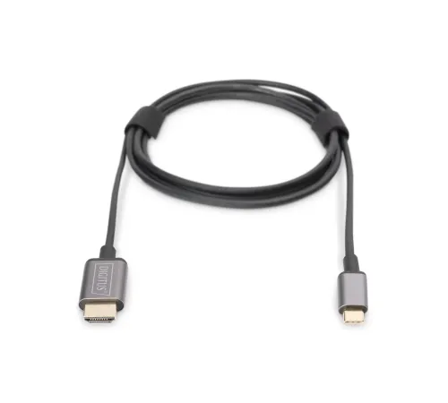 Digitus USB-C <-> HDMI Görüntü Adaptör Kablosu, UHD 4K/30Hz, 1.8 metre, siyah renk, metal gövde<br>
Digitus USB-C <-> HDMI Video Adapter Cable, UHD 4K/30Hz, 1.8 m, black, metal housing