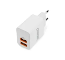 DIGITUS USB Charger 2x USB-A 15W, 2x 2,4A, white