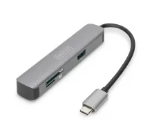 Digitus USB Tip C Docking Station, 5 Port  (USB-C™ Dock, 5 Port)<br>
1 x HDMI port (UHD çözünürlük, 4K/30 Hz) <br>
1 x USB-C™ port (notebook bağlamak için)<br>
2 x USB 3.0 port<br>
2 x Kart okuyucu (SD/MicroSD)<br>
Alüminyum&