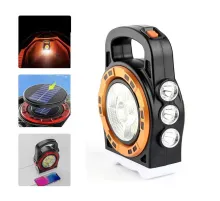 Dış Mekan Solar Şarj Işığı Çok Fonksiyonlu Projektör Hazine Güçlü Işık El Feneri P-6678C