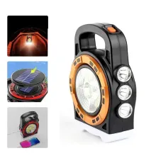 Dış Mekan Solar Şarj Işığı Çok Fonksiyonlu Projektör Hazine Güçlü Işık El Feneri P-6678C