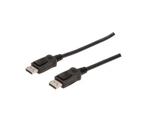 DisplayPort (DP) Bağlantı Kablosu, DP Erkek - DP Erkek, 2 metre, kilit mekanizmalı, DP, 1.1a uyumlu,siyah renk
