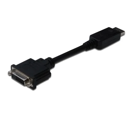 Digitus DisplayPort Adaptör Kablosu, DP Erkek <-> DVI (24+5) Dişi, 0,15 metre, kilit mekanizmalı, DP 1.1a uyumlu, siyah renk<br>
Digitus DisplayPort Adapter Cable, Type DP - DVI (24+5) M/F, 0.15m, w/interlock, DP 1.1a , black