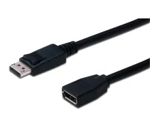 DisplayPort (DP) Uzatma Kablosu, DP Erkek - DP Dişi, 2 metre, kilit mekanizmalı, AWG 28, 2x zırhlı, DP 1.2 uyumlu, siyah renk