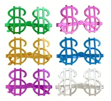Dolar Şekilli Metalize Parti Gözlüğü 6 Adet