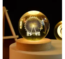 Dönme Dolap Tasarımlı Işıklı Cam Küre