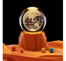 Dünya Tasarımlı Usbli Dönen Cam Küre