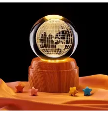 Dünya Tasarımlı Usbli Dönen Cam Küre