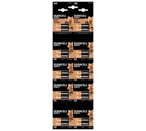 Duracell 20'li Kartela 1.5 V Alkalin AA Kalem Pil