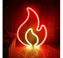 Duvara Asmalı Neon Alev 30 × 23 Cm