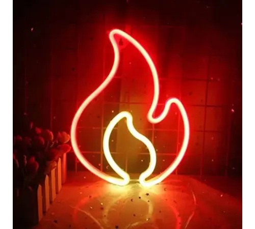 Duvara Asmalı Neon Alev 30 × 23 Cm