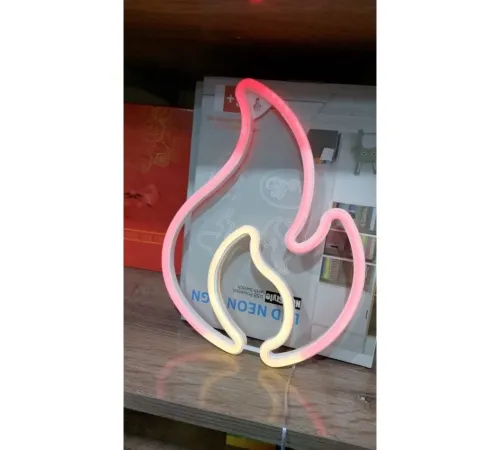 Duvara Asmalı Neon Alev 30 × 23 Cm