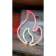 Duvara Asmalı Neon Alev 30 × 23 Cm