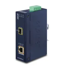 Endüstriyel 1-Port 100/1000X SFP <-> 1-Port 10/100/1000T 802.3bt PoE++ Media Converter<br>
Industrial 1-Port 100/1000X SFP to 1-Port 10/100/1000T 802.3bt PoE++ Media Converter