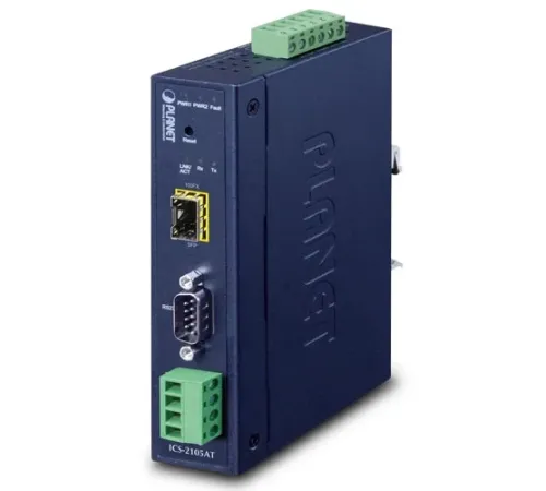 Endüstriyel 1-port RS232/422/485 Serial Device Server<br>
1-Port 100BASE-FX SFP<br>
-40~75 derece C<br>
Industrial 1-port RS232/422/485 Serial Device Server with 1-Port 100BASE-FX SFP (-40~75 degrees C)