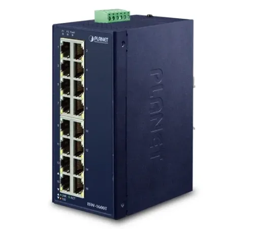 Endüstriyel 16-Port 10/100TX Fast Ethernet Switch (-40~75 derece C)<br>
Industrial 16-Port 10/100TX Fast Ethernet Switch (-40~75 degrees C)