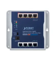 Endüstriyel Duvar Tip Yönetilemeyen PoE+ Switch (Industrial Unmanaged Wall-mounted PoE+ Switch)<br>
8-Port 10/100/1000BASE-T <br>
4-port IEEE 802.3at PoE+ Injector (Port-1 ila Port-4 arası) (Port başına 30.8 watt) (PoE Güç Bütçesi maks. 60 wat