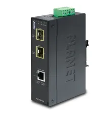 Endüstriyel Tip Media Converter<br>
1-port 10/100/1000T <-> 2-port 1000Base-SX/LX/BX SFP/mini-GBIC yuva (Port-1 ve Port-2)<br>
IP-30, -40 ile 75 Derece C<br>
Industrial 10/100/1000T to 2-port 100/1000X SFP Media Converter