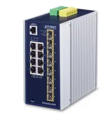 Endüstriyel Tip Yönetilebilir Ethernet Switch (Industrial Managed Ethernet Switch)<br>
L3<br>
8-Port 10/100/1000T<br>
8-Port 100/1000X SFP yuva