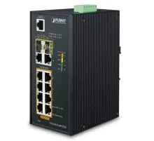 Endüstriyel Tip Yönetilebilir Ethernet Switch (Industrial Managed Ethernet Switch)<br>
8-Port 10/100/1000Base-TX 802.3at/af PoE+ Injector (Port başına 30.8 watt) (PoE Güç Bütçesi maks. 240 watt) (Port-1 ve Port-8 arası)<br>
2-Port 10/100/1000T