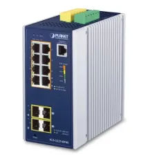 Endüstriyel Tip Yönetilebilir Gigabit PoE Switch (Industrial Managed Gigabit PoE Switch)<br>
Basic L3<br>
8 x 10/100/1000T 802.3at PoE+ Injector (Port-1 ile Port-8 arası) (Port başına 36 watt) (PoE Güç Bütçesi maks. 240 watt)<br>
2 x 100