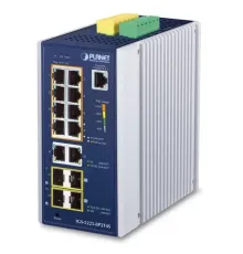 Endüstriyel Tip Yönetilebilir Gigabit PoE Switch (Industrial Managed Gigabit PoE Switch)<br>
Basic L3<br>
8 x 10/100/1000T 802.3at PoE+ Injector (Port-1 ile Port-8 arası) (Port başına 36 watt) (PoE Güç Bütçesi maks. 240 watt)<br>
2 x 10/