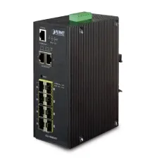 Endüstriyel Tip Yönetilebilir Switch (Industrial Managed Switch)<br>
8 x 100/1000Base-SX/LX mini-GBIC yuva<br>
2-Port 10/100/1000T<br>
IP30, -40~75 Derece C