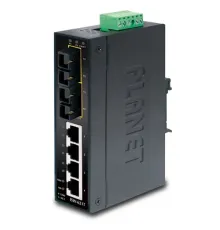 Endüstriyel Tip Yönetilemeyen Ethernet Switch (Industrial Unmanaged Ethernet Switch)<br>
4-Port 10/100Base-TX <br>
2-Port 100Base-FX Multi-mode SC 2 km<br>
IP30, 40~75 Derece C