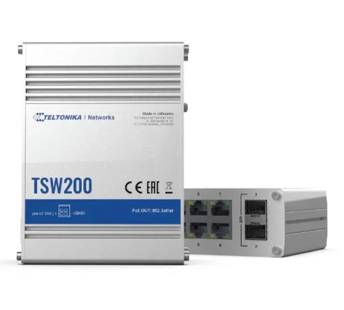 Endüstriyel Yönetilemeyen PoE+ Gigabit Switch (Industrial Unmanaged PoE+ Gigabit Switch)<br>
8 x 10/100/1000 IEEE 802.3at/af PoE+ port (Port 1 - 8) (Port başına 30 watt) (PoE Güç Bütçesi maks. 240 Watt)<br>
2 x SFP port