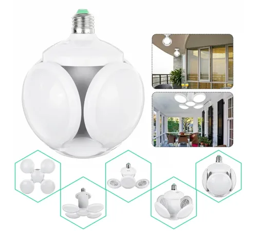 F-1997 LED Futbol Ufo Ampul E27 28W 360 Derece Katlanır Lamba LED Spot Işık Beyaz Glop Led