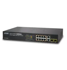 Fast Ethernet PoE Websmart Switch<br>8-Port 10/100TX 802.3at/af PoE+ Injector (Port başına 30.8 watt) (PoE Güç Bütçesi maks. 125 Watt)<br>2-port 10/100/1000BASE-T<br>2-Port Gigabi