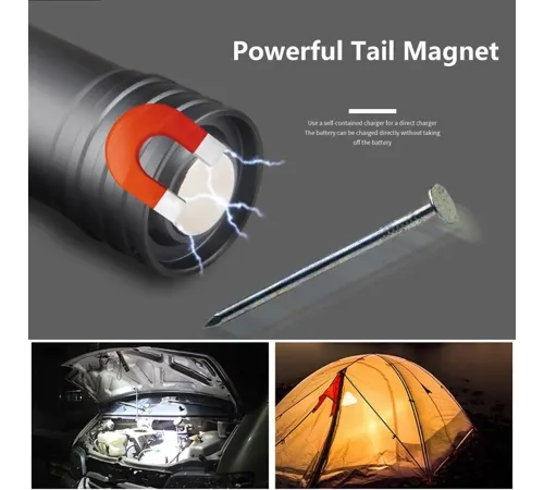 F.B.I F-90 Aluminyum Kaplama Mıknatıslı Şarjlı El Feneri