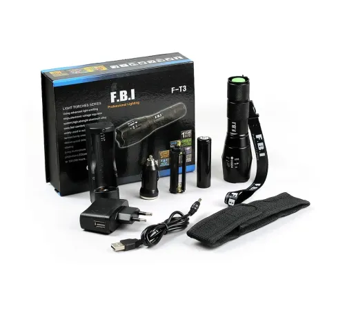 F.B.I F-T3 Su Geçirmez Alüminyum Oksidiyon Şarjlı El Feneri