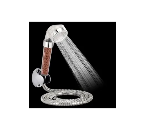 Filtreli Ve Su Tasarruflu Arıtmalı Duş Başlığı Seti Boncuklu Başlık Hortum Ve Mafsal Set