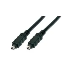 Firewire 400 (IEEE 1394) Kablo, 4 pin erkek / 4 pin erkek, 1.80 metre, AWG: 28, IEEE 1394-2008, UL, siyah renk
