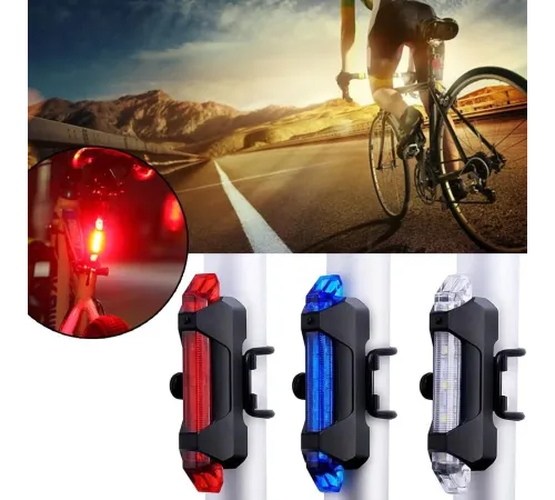 Fonksyonlu Bisiklet Arka Stop Uyarı İkaz Işığı Şarjlı 4 Modlu Lamba