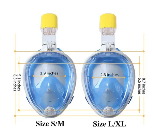 Full Face Şnorkel Dalış Maske Tam Yüz Anti-Sis ve Sızıntı S/M