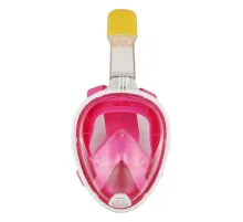 Full Face Şnorkel Dalış Maske Tam Yüz Anti-Sis ve Sızıntı S/M Pembe