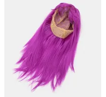 Fuşya Renk Düz Kesim Uzun Parti Peruğu Takma Saç