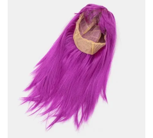 Fuşya Renk Düz Kesim Uzun Parti Peruğu Takma Saç
