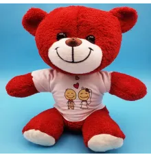 Gelin Damat Çift Baskılı Tişörtü Kırmızı Ayı