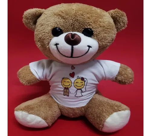 Gelin Damat Tasarım Tişörtlü Sevimli Ayıcık