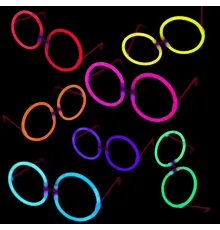 Glow Stick Parti Gözlüğü Glow Partisi Yuvarlak Şekilli Fosforlu Gözlük 6 Adet