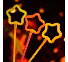 Glow Stick Yıldız Asa Kırılınca Yanan Yıldız Çubuklar 6 Renk 6 Adet